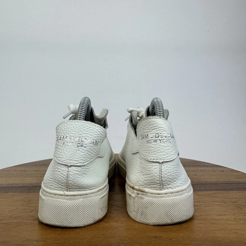 Womens Sam Edelman‎ Poppy White Leather Comfort Casual Sneakers Shoes Size 8.5 M